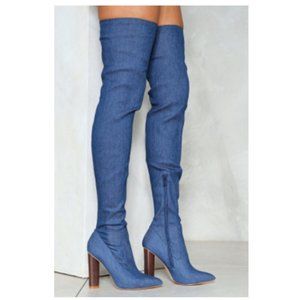 Thigh High Boot - Jean Blue - Size 9